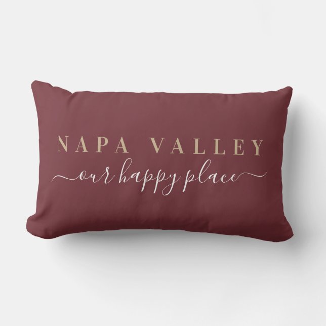 Wine Napa Valley Happy Place Lumbar Pillow Lendenkissen (Vorderseite)