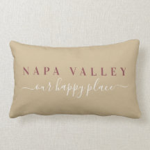 Wine Napa Valley Happy Place Lumbar Pillow