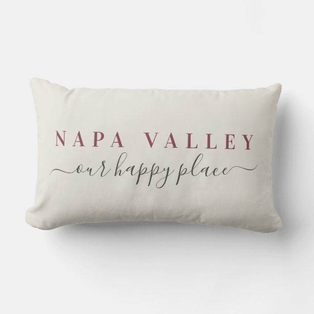 Wine Napa Valley Happy Place Lumbar Pillow Lendenkissen (Vorderseite)