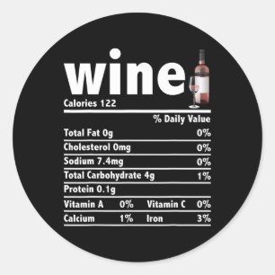Wine Nutrition Fakten Erntedank Weihnachtsnachtsna Runder Aufkleber