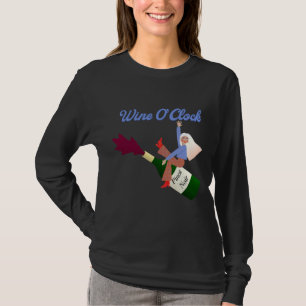 Wine O Clock Illustration für Frauen, die Wein Lie T-Shirt