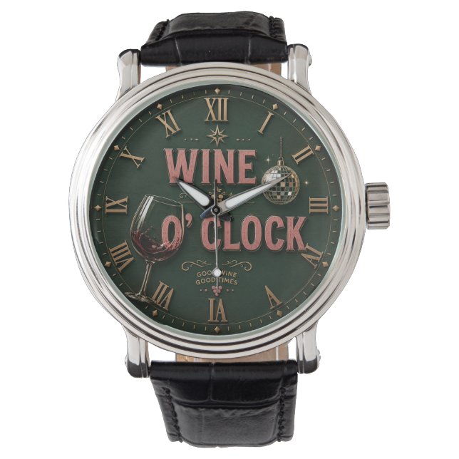 Wine O'Clock  Elegant Home Bar  Armbanduhr (Vorderseite)