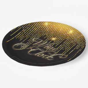 Wine O'Clock Gold Glitz Pappteller