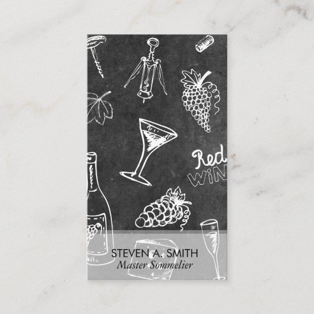 Wine Pattern Slate | Sommelier Visitenkarte (Vorderseite)