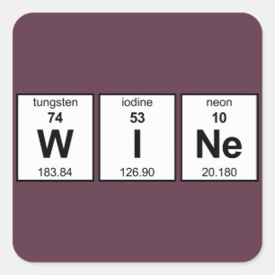 WINe Periodic Table Quadratischer Aufkleber
