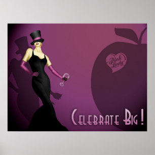 Wine Pink Lady Poster