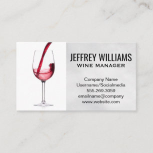 Wine Pour in Glass Business Card Visitenkarte