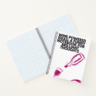 Wine‑Powered Ideas – Funny Notebook for Brilliant  Notizbuch