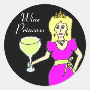 Wine Princess Dark Runder Aufkleber