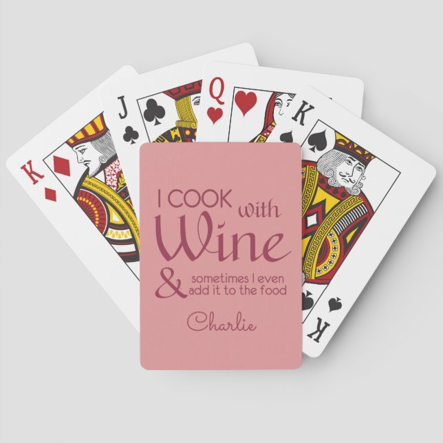 Wine Quote individuelle Name Spielkarten (Rückseite)