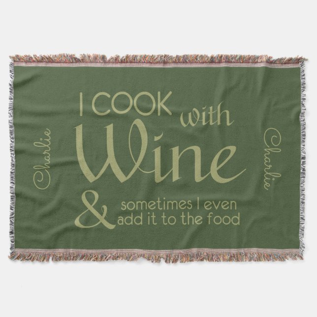 Wine Quote individuelle Name werfen Decke (Vorderseite)