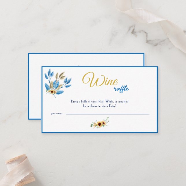 Wine Raffle Wedle Brautparty Card Platzkarte (Vorderseite/Rückseite Beispiel)