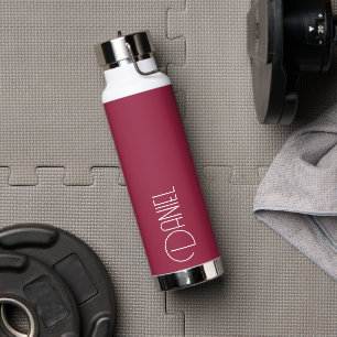 Wine Red Modern Typografy Personalisiert Trinkflasche