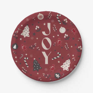 Wine Red Nordic Josh Christmas Tree Candy Cane Bel Pappteller