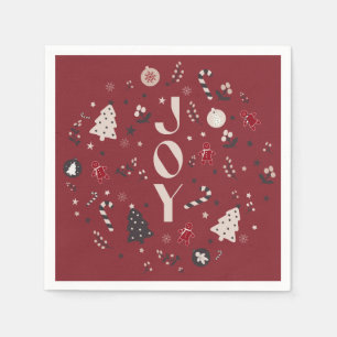 Wine Red Nordic Josh Christmas Tree Candy Cane Bel Serviette