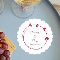 Wine Red Simple Heart Wreath Wedding