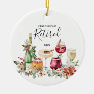 Wine Retired First Christmas Ornament