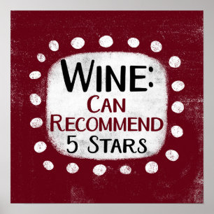 Wine Review 5 Sterne Poster Mauer Art