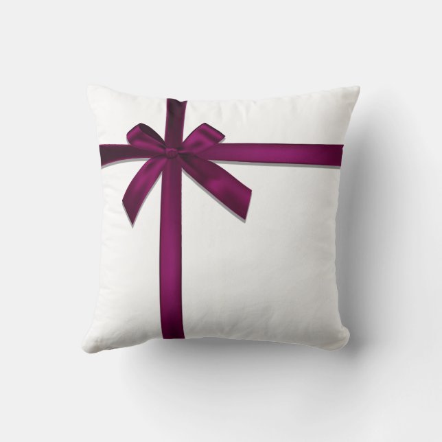 Wine Satin Ribbon Bow Kissen (Rückseite)
