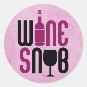 Wine Snob Runder Aufkleber