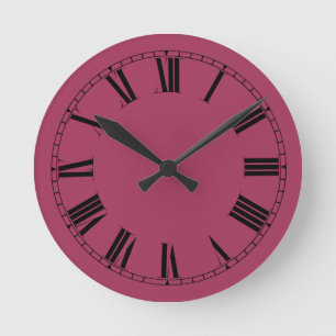 Wine Solid Color Runde Wanduhr