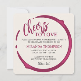 Wine Stain Bachelorette Party Invitation Einladung