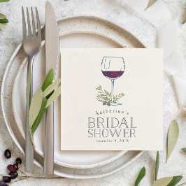 Wine Tasting Bridal Shower Serviette