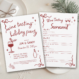 Wine Tasting Holidays Party Whimsical Christmas Einladung