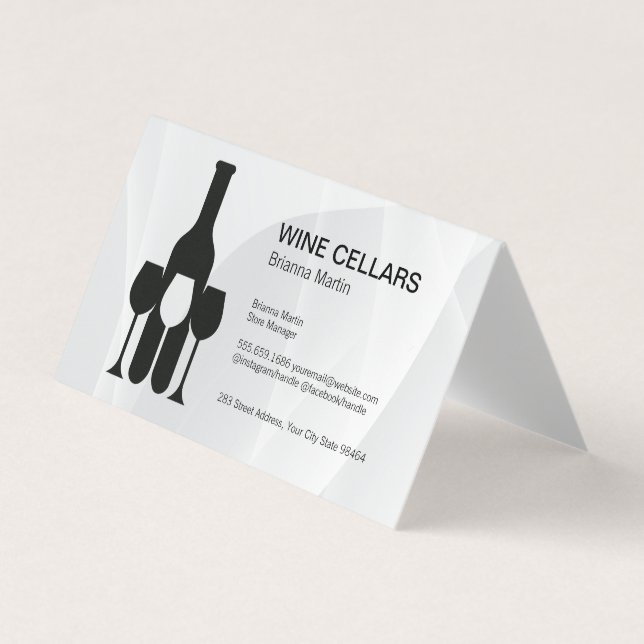 Wine Tasting Logo | Bottle | Glasses Visitenkarten (Vorderseite)