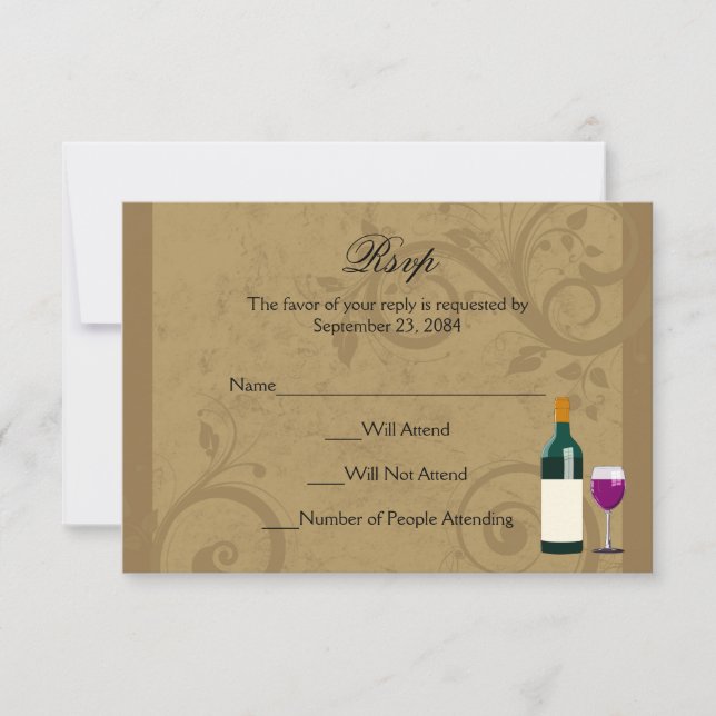 Wine Theme Matching UAWG Reply Cards RSVP Karte (Vorderseite)