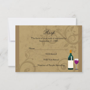 Wine Theme Matching UAWG Reply Cards RSVP Karte