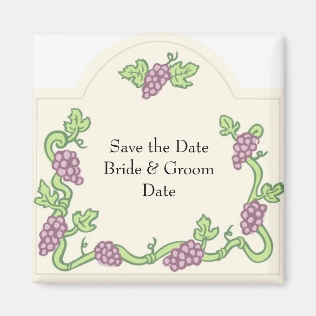 Wine Themed Save the Date Magnete (Vorne)