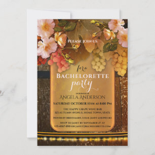 Wine Themed String Lights Junggeselinnen-Abschied Einladung