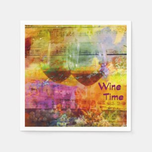 Wine Time Cocktail Napkins Serviette