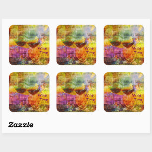 Wine Time Marbled Stickers