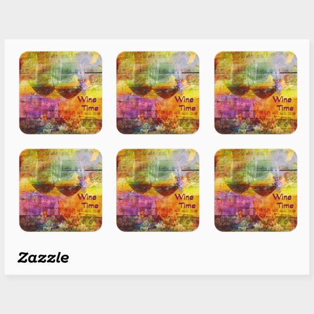 Wine Time Marbled Stickers (Blatt)