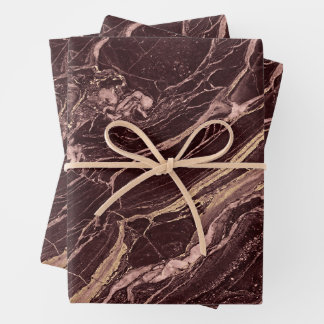 Wine Tone Marble Modern Refined Aesthetic Geschenkpapier Set