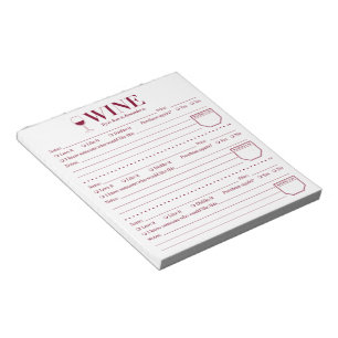 Wine Tracker, Wine Lover Drink Rating Page Notizblock