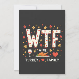 WIne Turkey Family Funny Erntedank Einladung