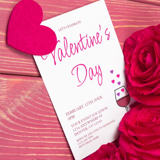 Wine Valentine's Day Party Einladung (Von Creator hochgeladen)