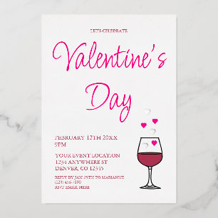 Wine Valentine's Day Party Folieneinladung