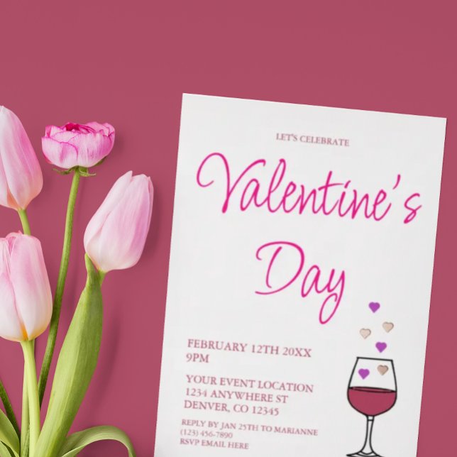 Wine Valentine's Day Party Folieneinladung (Von Creator hochgeladen)