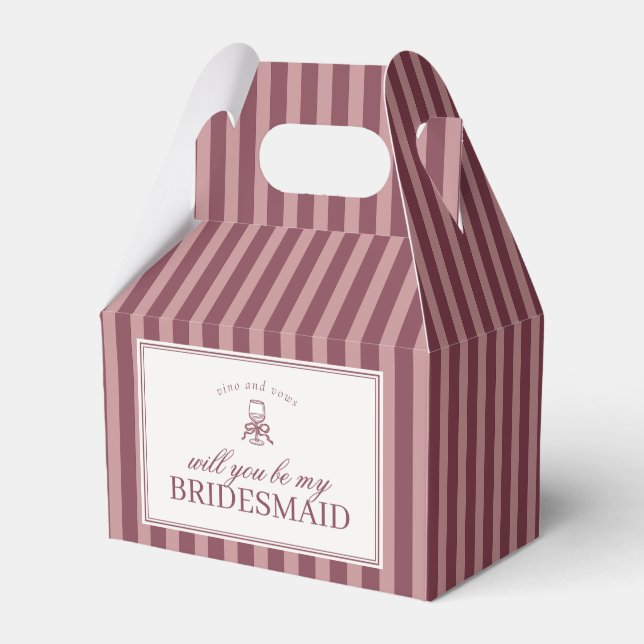 Wine Vineyard Club Bridesmaid Proposal Box Geschenkschachtel (Vorderseite)