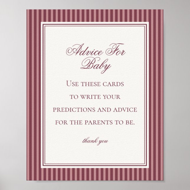 Wine Vineyard Club Old Money Advice for Baby Game Poster (Vorne)