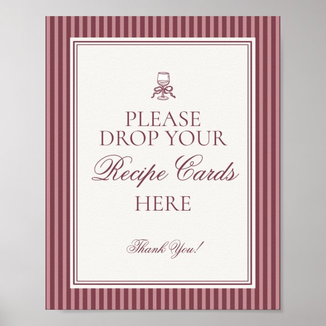 Wine Vineyard Club Old Money Share Recipe Bridal Poster (Vorne)