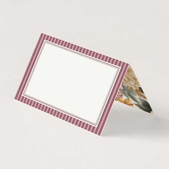 Wine Vineyard Club Old Money Striped Place Cards (Vorderseite)