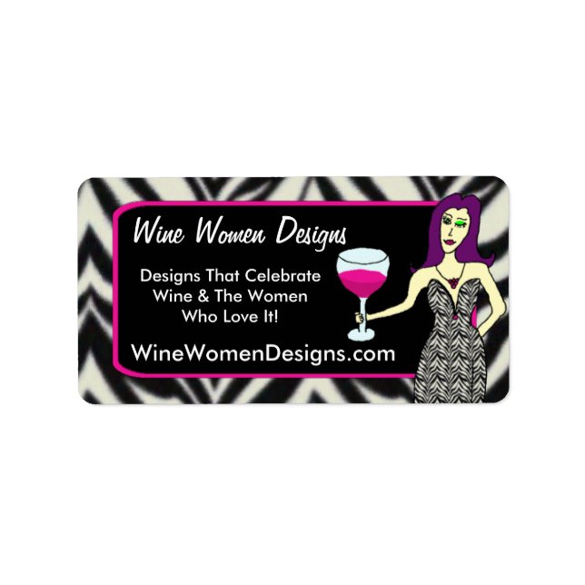 Wine Vixen Wine Women Design Etiketten Adressaufkleber (Vorne)