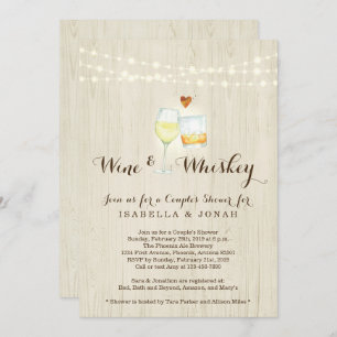 Wine & Whiskey Couple Dusche Probe Verlobung Einladung