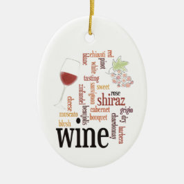 Wine Word Cloud Design Ornament