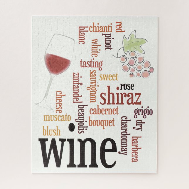 Wine Word Cloud Design Puzzle (Vertikal)